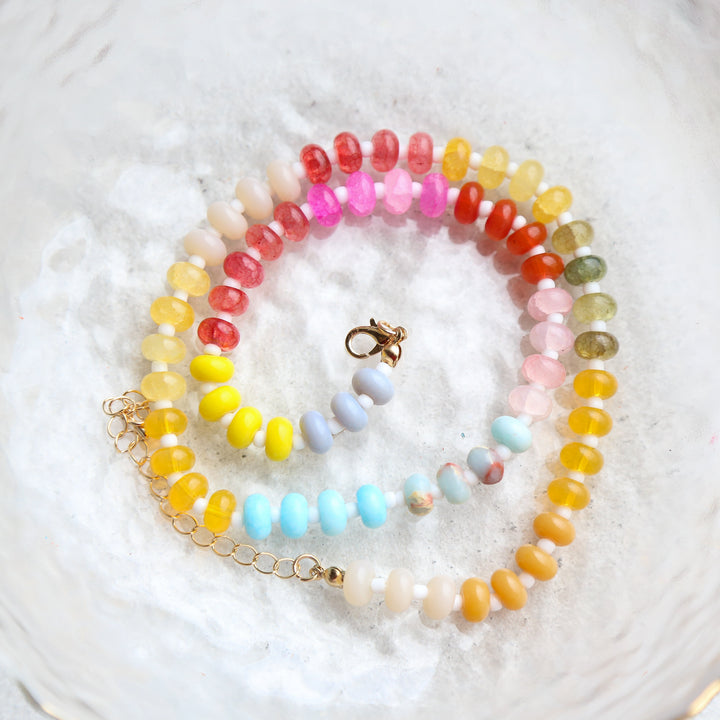 SUGAR HIGH - Multicolored Stone Bead Necklace