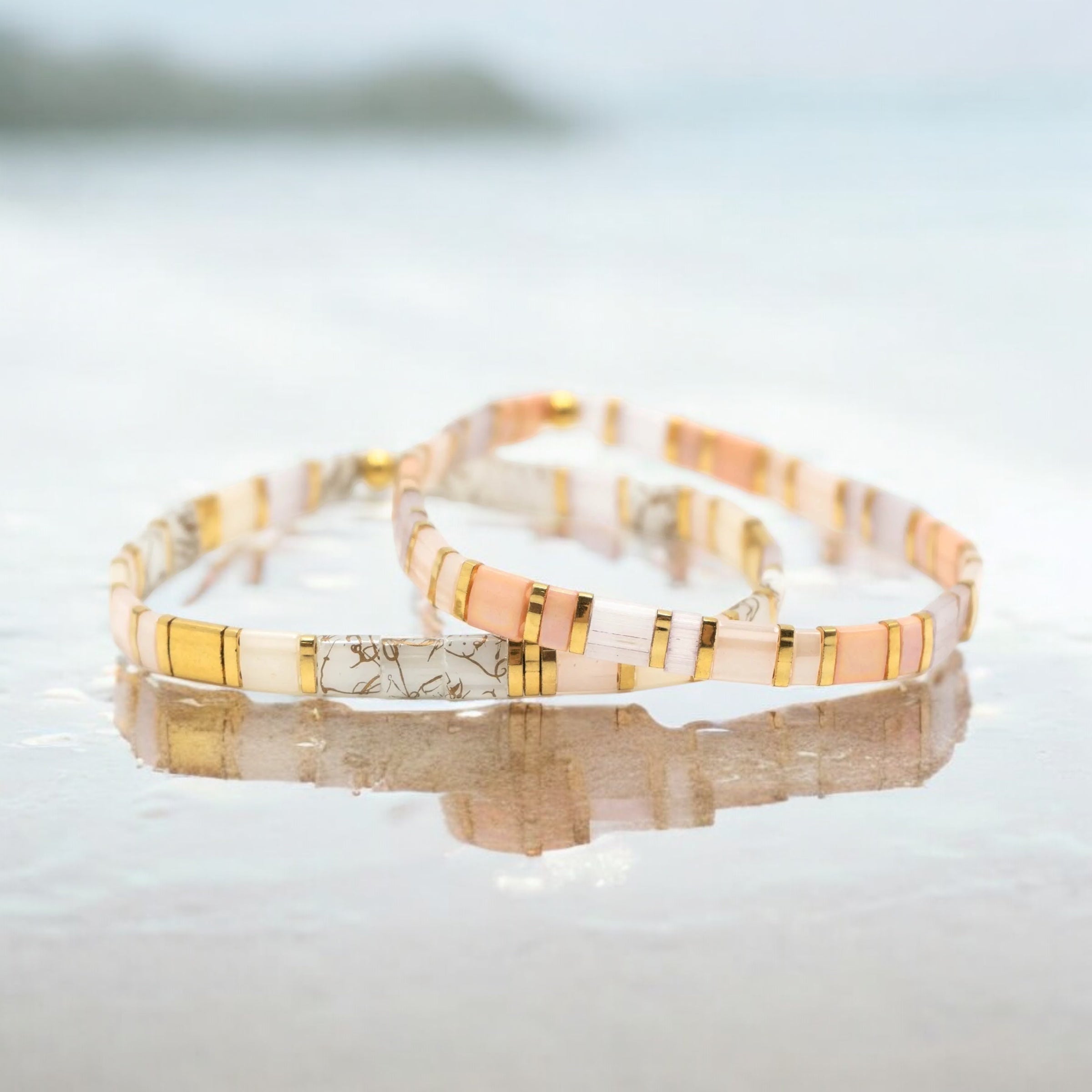 Mack & Rex Sweet Paradise Tila Bead Bracelet Stack - Miyuki Tila