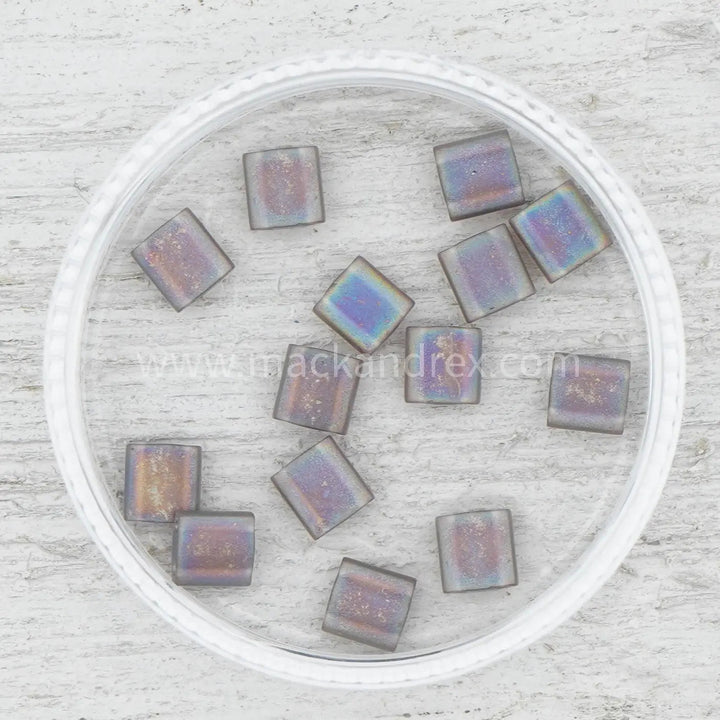 TL0135FR - Plum Matte Rainbow Tila Beads - Mack & Rex