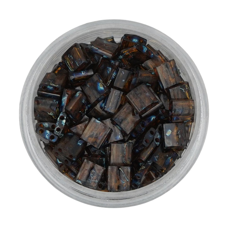 4502 Tila Beads - Tiger's Eye Picasso