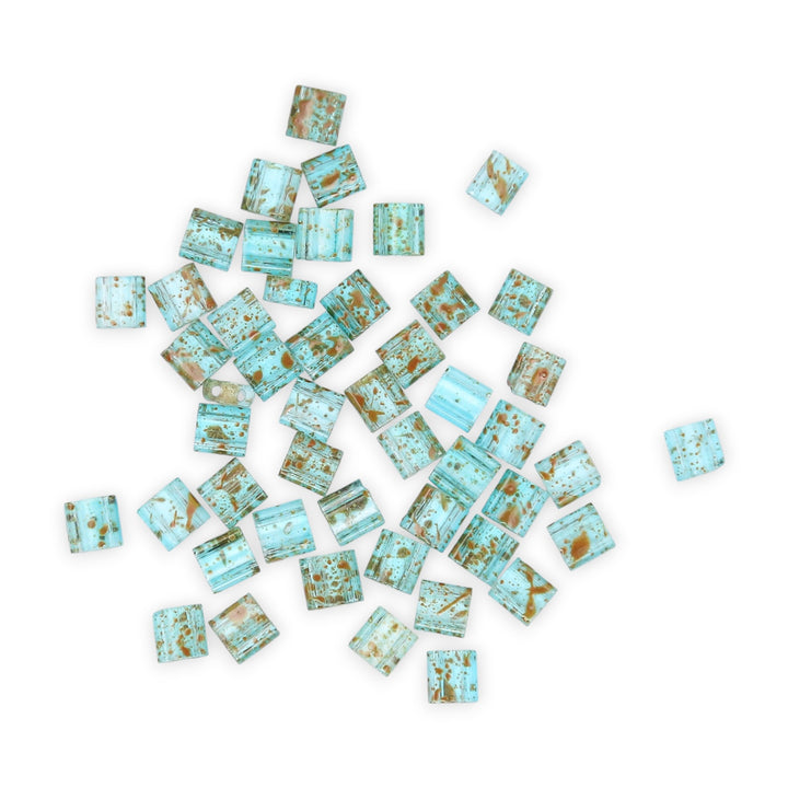 6029 - Aqua Picasso | Tile Beads
