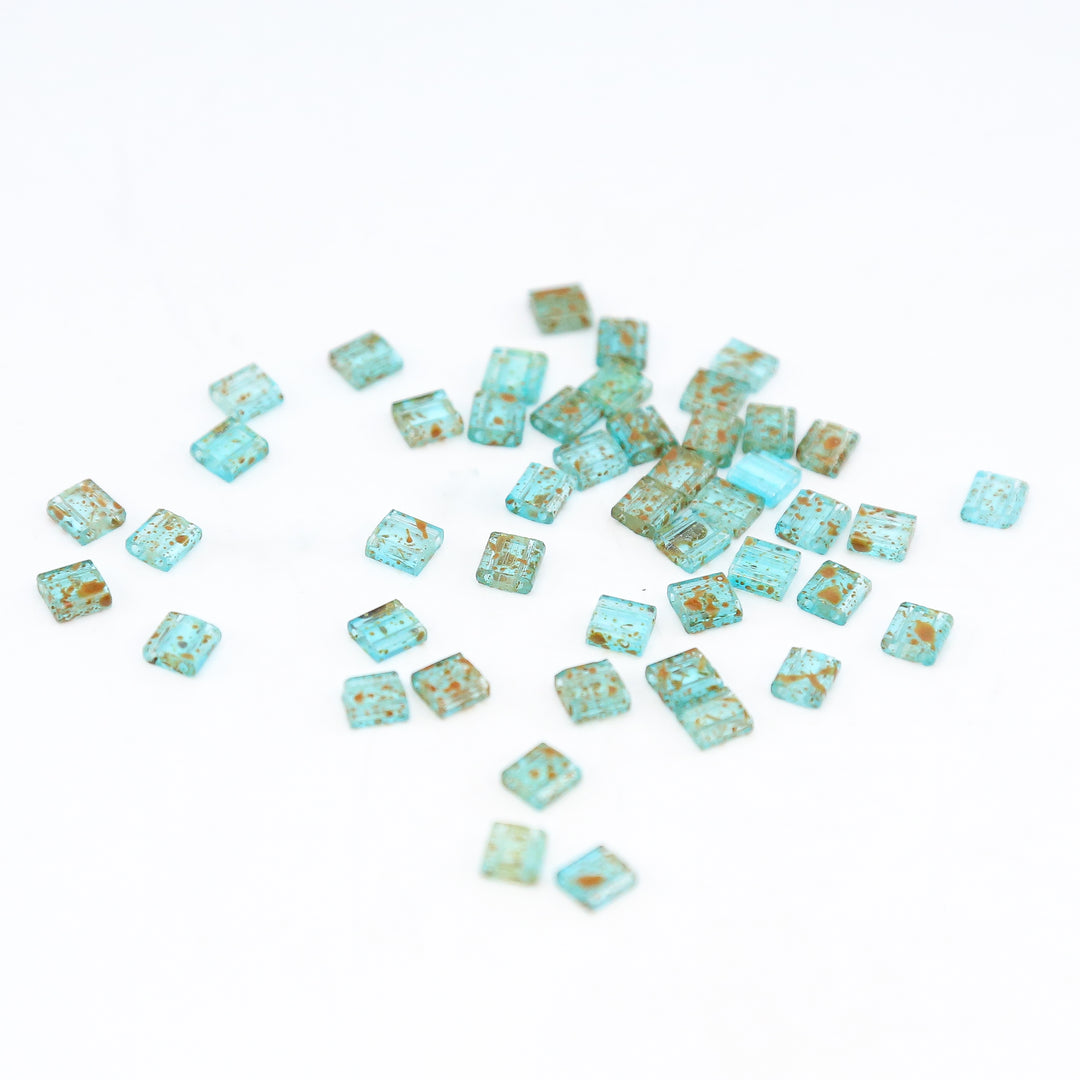 6029 - Aqua Picasso | Tile Beads