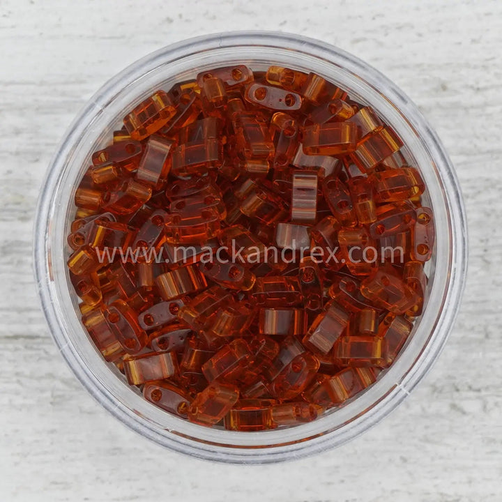 0134 - Amber Brown Miyuki Tila Beads - TL0134