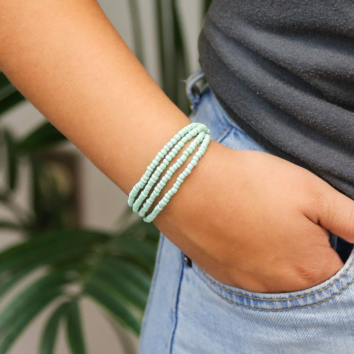 Wrap Around Beaded Accent Bracelet