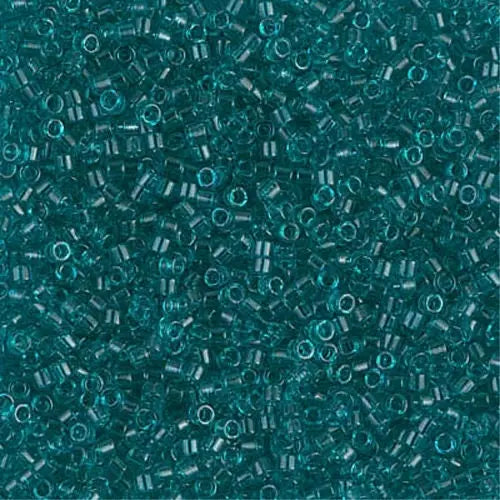 Transparent Caribbean Teal 11/0 delica beads || DB1108