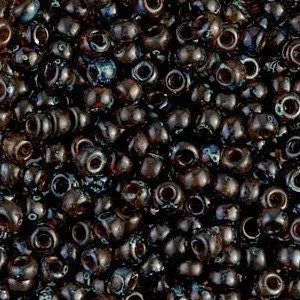 Transparent Dark Topaz Picasso 8/0 seed beads || RR8-4502 - Mack & Rex