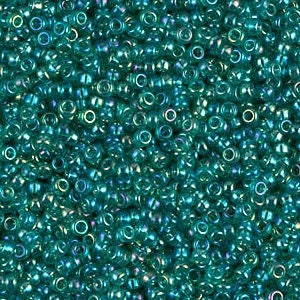 Transparent Emerald AB 15/0 seed beads || RR15-0295 - Mack & Rex