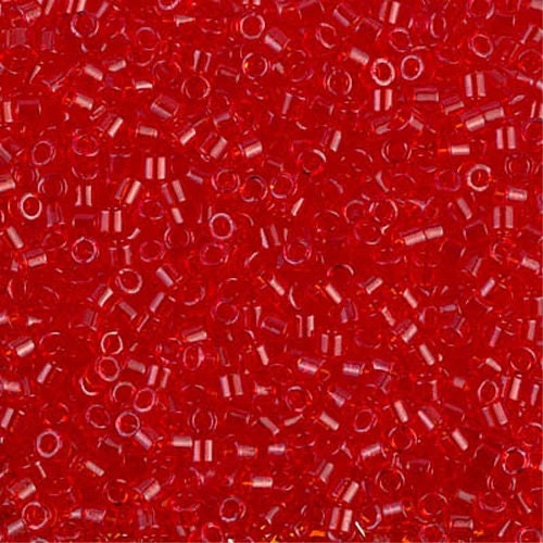 Transparent Red Orange  10/0 Delica || DBM-0704 ||  Delica Seed Beads - Mack & Rex