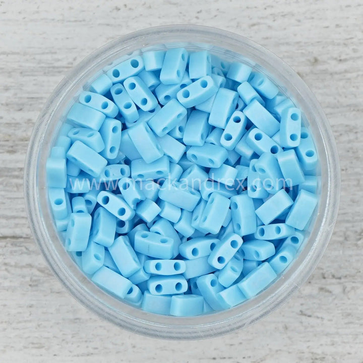 0413FR Matte Turquoise - Quarter Tila Beads