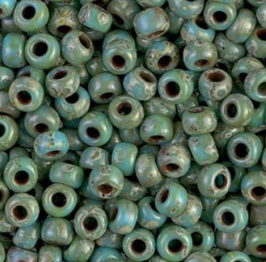 Turquoise Picasso SL R6/0 seed beads || RR6-4514 | Miyuki 6/0 Round Beads 6-4514 - Mack & Rex