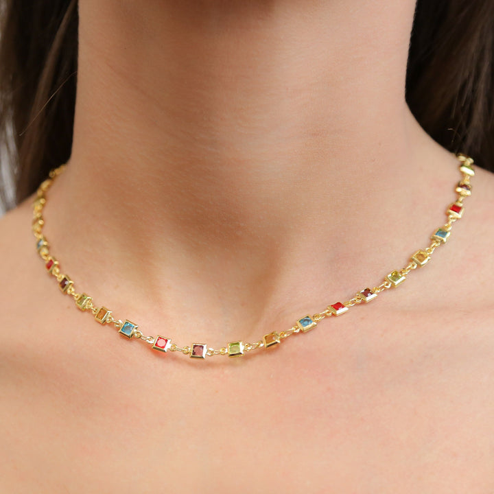 AMARA - Gold & Colored Gem Necklace