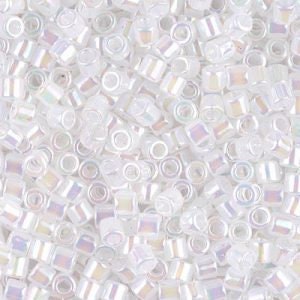 White Opal AB 8/0 Delica || DBL-0222 || Miyuki Delica Seed Beads || Mack and Rex || Wholesale glass beads in bulk - Mack & Rex