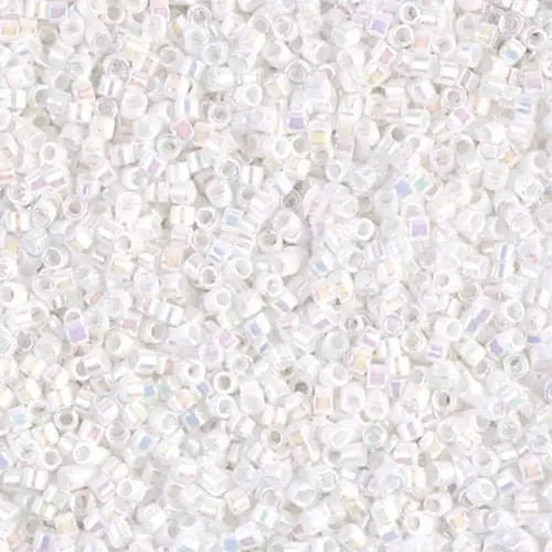White Pearl AB 11/0 delica beads || DB0202