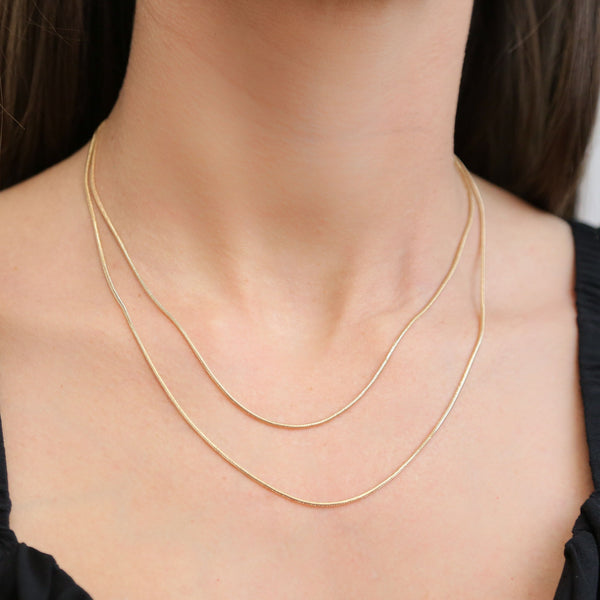 Mack & Rex Zina Double-Layer Gold Snake Chain Necklace
