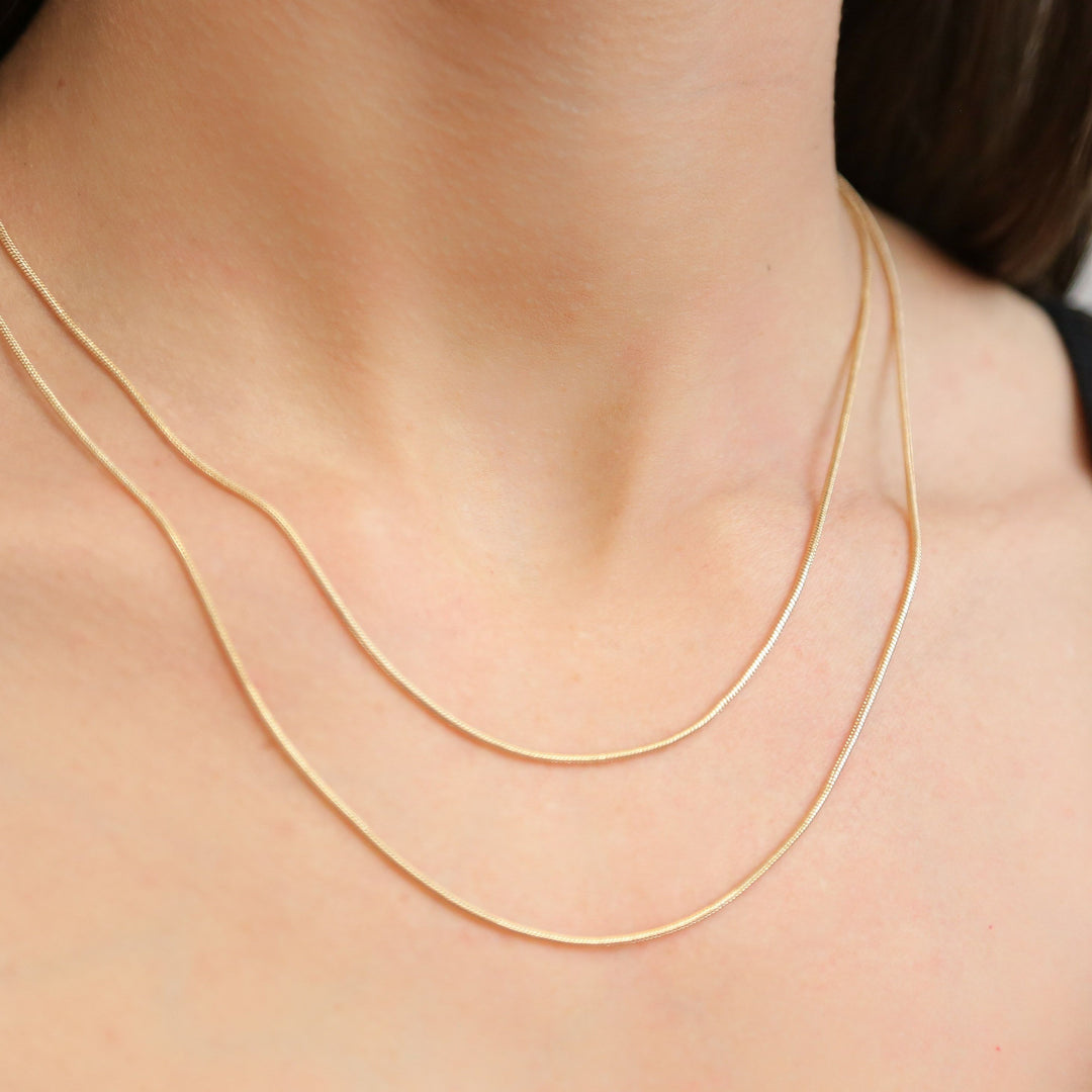 ZINA - Double Layer Gold Snake Chain Necklace