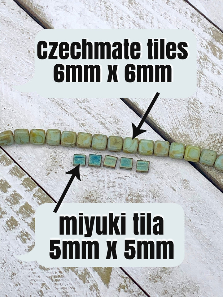 Persian Turquoise - Czechmate tile beads 6315