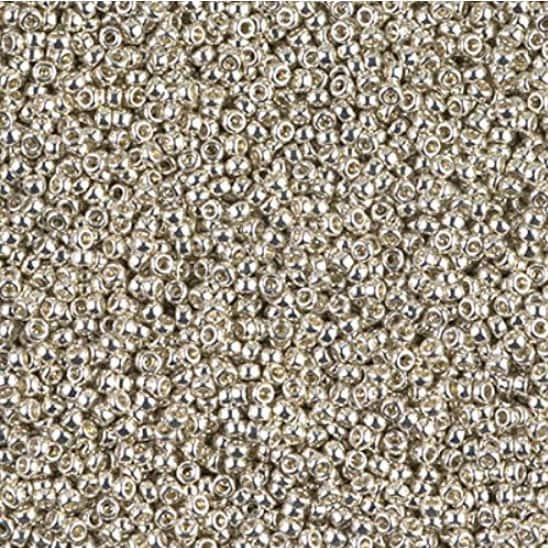 15/0 seed beads - 25 GRAMS || RR15-0181 Silver Galvanized Miyuki Round | Miyuki 15/0 Rocaille Beads