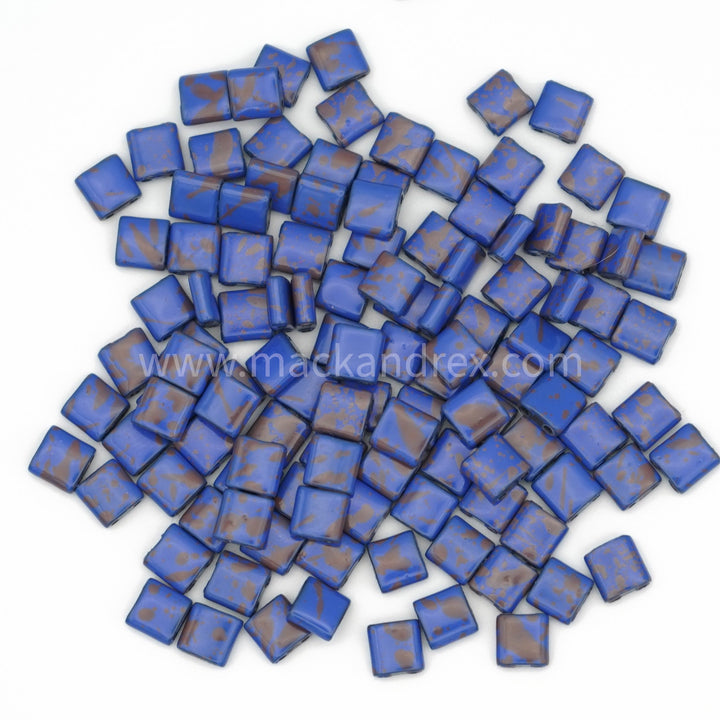 Dirty Dark Blue - Tila Beads Specialty colors TL6040- flat square glass tile beads for jewelry