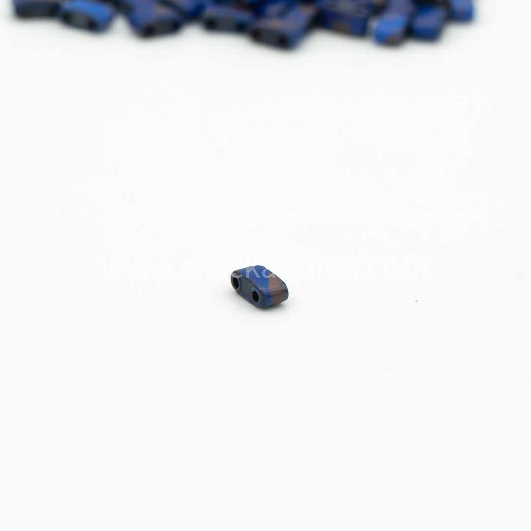 HTL6826SP - Dirty Cobalt Blue Designer Tile Beads | Flat Beads for Jewelry Making || Mack & Rex