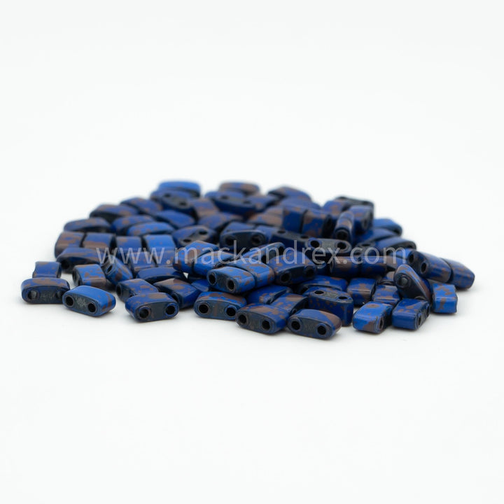 HTL6826SP - Dirty Cobalt Blue Designer Tile Beads | Flat Beads for Jewelry Making || Mack & Rex