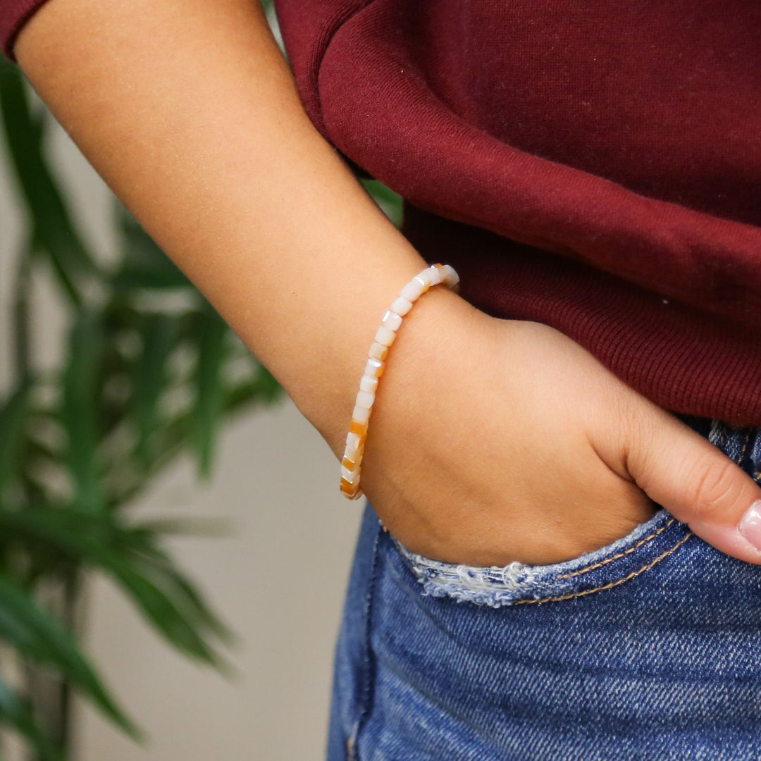 Glass Cube Bead Adjustable Accent Bracelet